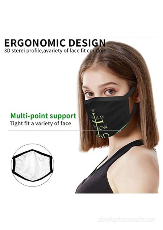 My God is an Awesome God Christian Religious Face Mask Bandana Earloop Mouth Face Cover for Adult Reusable Men Women 5 Pack