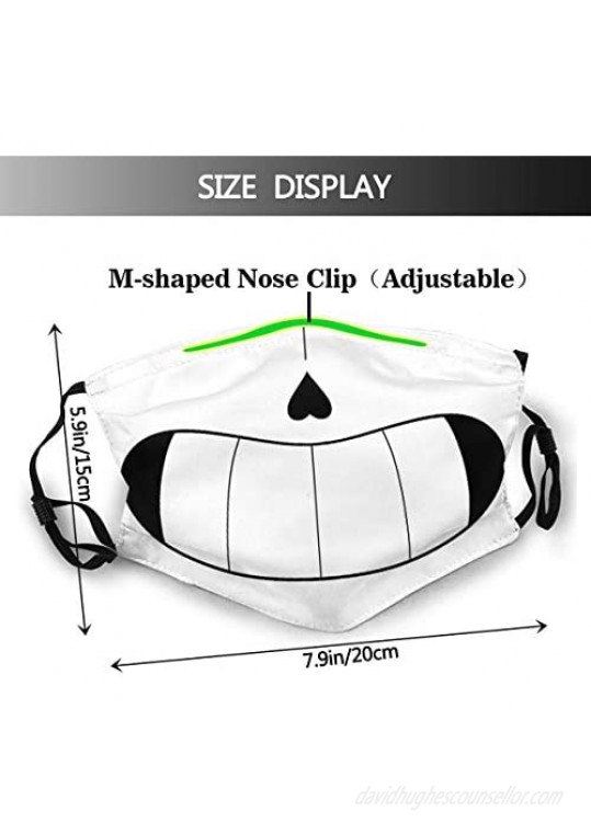 petirmoso Sans Undertale Pixel Smile Breathable Cover Mask with Activated Carbon Filters Balaclava Protection