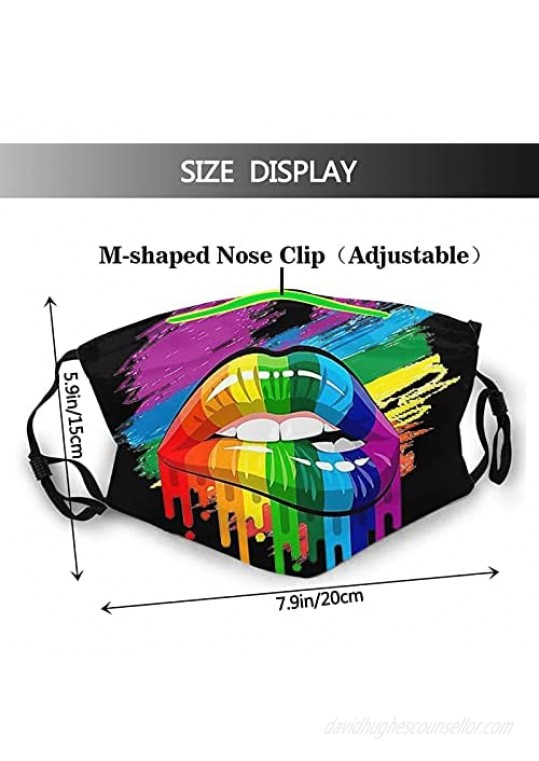 Rainbow Pattern 4 Pcs Face Cool Cover Summer Style Mask LGBT Pride With 8 Filters Breathable Washable Anti Dust
