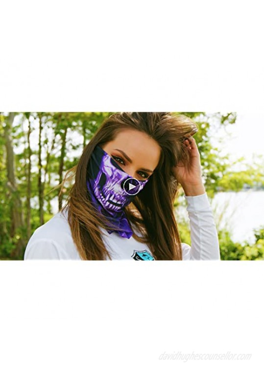 S A - UV Face Shield 5 Pack - Multipurpose Neck Gaiter Elastic Face Mask for Men and Women