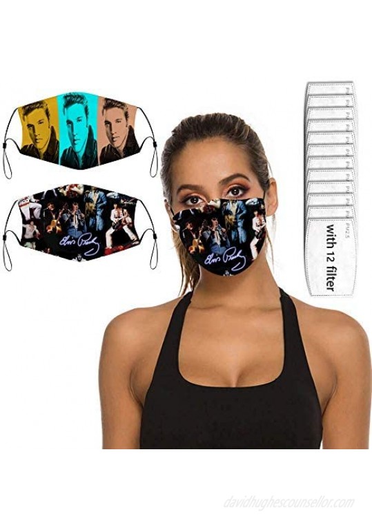 Super Rock Music Band 2 Packs Reusable Face Mask with 4 Filters Adult Breathable Adjustable Washable Gift