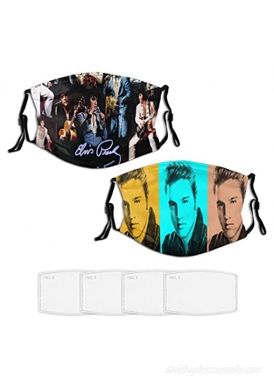 Super Rock Music Band 2 Packs Reusable Face Mask with 4 Filters Adult Breathable Adjustable Washable Gift