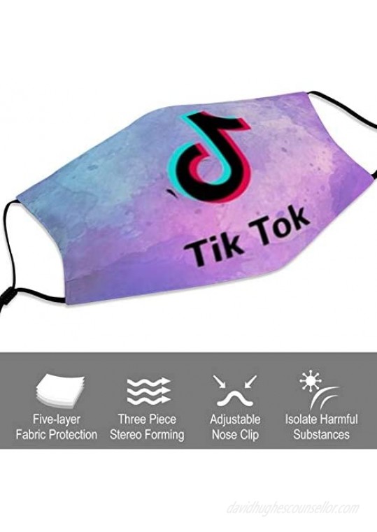 Tok TIK Unisex Face Mask Adjustable Neck Gaiter Sports Bandana 4 Replaceable Fliters Pack of 2 Scarf Sun UV Dust Protection