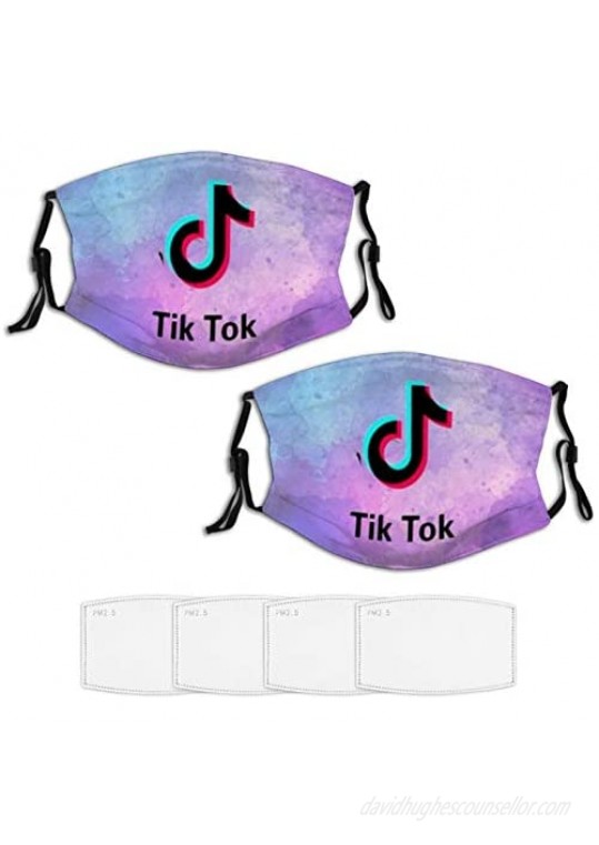 Tok TIK Unisex Face Mask Adjustable Neck Gaiter Sports Bandana 4 Replaceable Fliters Pack of 2 Scarf Sun UV Dust Protection