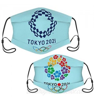 Tokyo Olympics 2021 Washable Face-Cover  2 Pices Reusable Exquisite Printed Fabric Mouth-Cover for Adult and Teen.