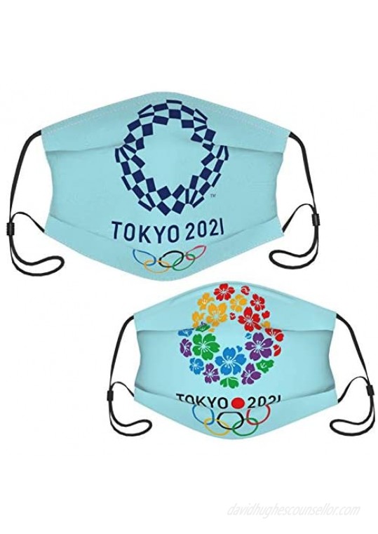 Tokyo Olympics 2021 Washable Face-Cover  2 Pices Reusable Exquisite Printed Fabric Mouth-Cover for Adult and Teen.