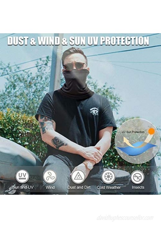 Unisex Sun Protection Face Bandana Neck Gaiter Reusable Washable Cloth Fabric Scarf Motorcycle Balaclava for Men Women