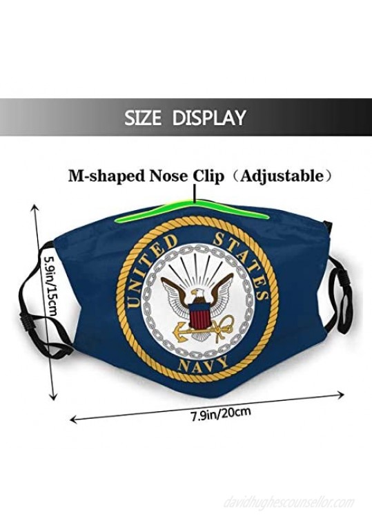 United States Navy Veteran U.S Navy Military Flag Print Cloth Balaclava Face Mask Mouth Protection for Men Women