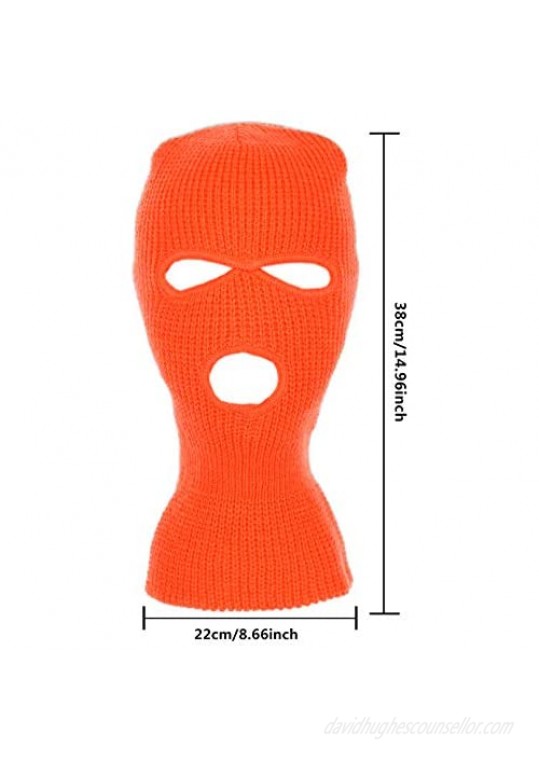 WXJ13 3 Colors 3-Hole Full Face Cover Soft Winter Balaclava Warm Knit Ski Mask Men Women Outdoor Sports Knit Full Face Mask