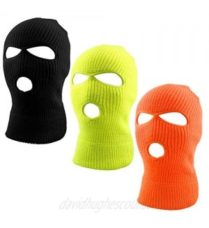 WXJ13 3 Colors 3-Hole Full Face Cover Soft Winter Balaclava Warm Knit Ski Mask  Men Women Outdoor Sports Knit Full Face Mask