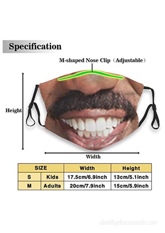 Xinclubna Steve Harvey Mouth Adjustable mask Washable and Reusable dustproof and breathableMedium Black