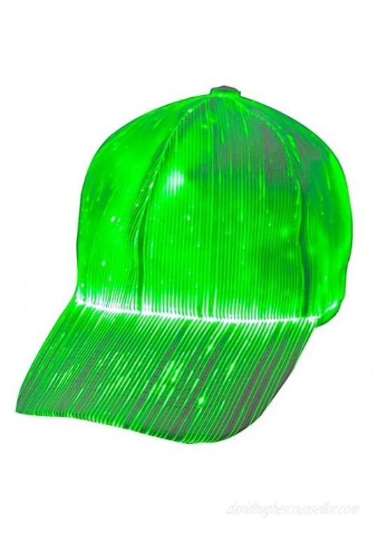 1clienic Luminous LED Baseball Cap 7 Colors Glow Hat Unisex DJ Light Up Rave Fiber Optic LED EDC Hats Rave Concert Father's Day Men Women Boys