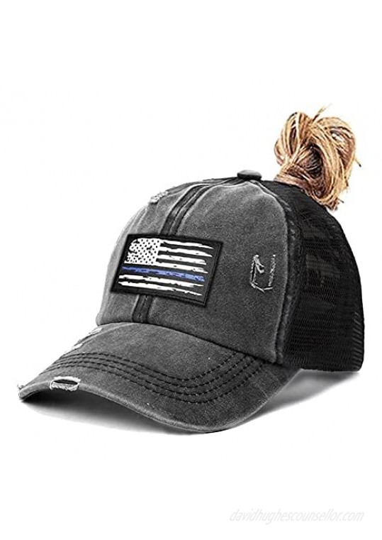 American Flag Hat Fishing Gifts for Men Criss Cross Ponytail Hats for Women Fishing Hat for Men