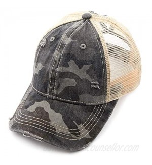 C.C Washed Distressed Cotton Denim Ponytail Hat Adjustable Baseball Cap (BT-12)(BT-13)(BT-14)(BT-15)(BT-18)(BT-780)(BT-791)