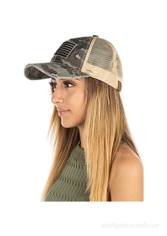 Funky Junque Women’s Adjustable Athletic Trucker Hat Mesh Baseball Cap Dad Hat