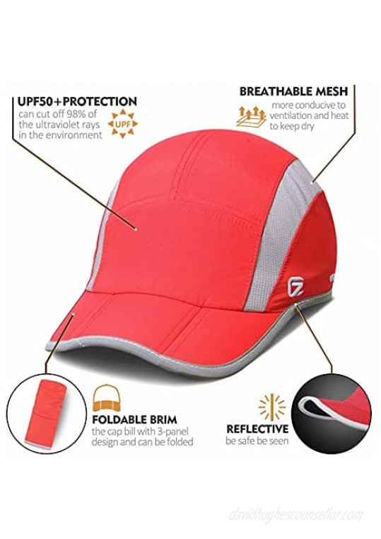GADIEMKENSD Folding Outdoor Hat Unstructured Reflective Design UPF 50+ Sun Protection Sport Hats for Men & Women