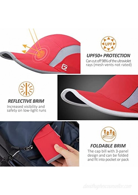 GADIEMKENSD Folding Outdoor Hat Unstructured Reflective Design UPF 50+ Sun Protection Sport Hats for Men & Women
