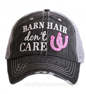 KATYDID Barn Hair Don’t Care Baseball Cap - Trucker Hat for Women - Stylish Cute Sun Hat (Pink)