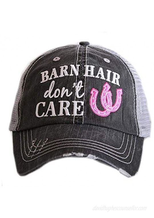 KATYDID Barn Hair Don’t Care Baseball Cap - Trucker Hat for Women - Stylish Cute Sun Hat (Pink)