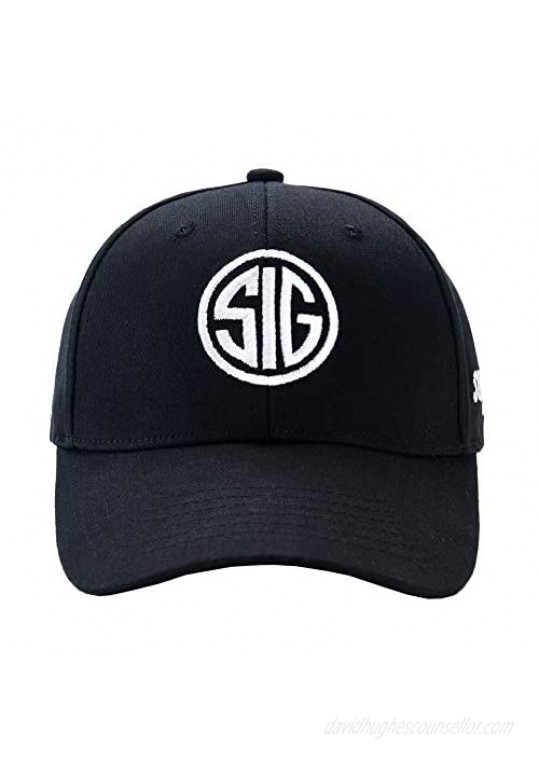 Scisuittech 100% Cotton Hat for Mens Womens Baseball Hat Adjustable Outdoor Logo Hats Black
