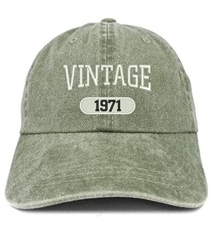 Trendy Apparel Shop Vintage 1971 Embroidered 50th Birthday Soft Crown Washed Cotton Cap