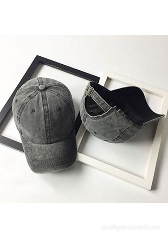 Unisex Vintage Washed Distressed Baseball-Cap Twill Adjustable Dad-Hat…