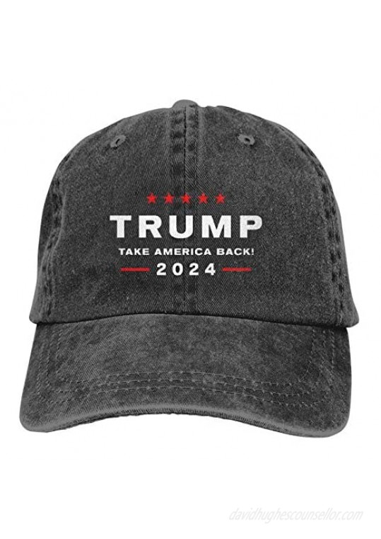 UQDGHT Trump 2024 Take America Back Unisex Adult Baseball Cowboy Hat (Washable) Black