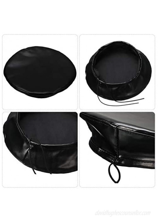 2 Pieces Women PU Leather French Black Red Beret Hat Causal Beanie Hat for Ladies and Girls