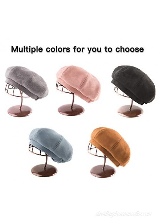 Accessorama French Beret Hats for Women Fashion Casual Fall Hats Solid Color Winter Warm Beret for Women Girls Lady