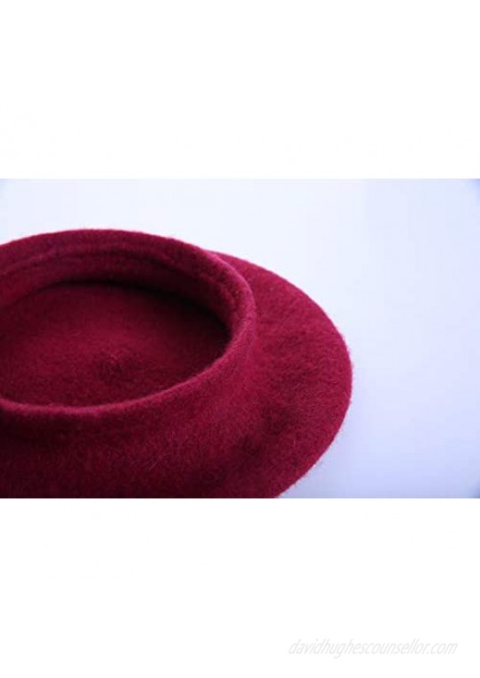 Bonaweite French Wool Berets Hat Classic Fashion Warm Beanie Cap for Girls