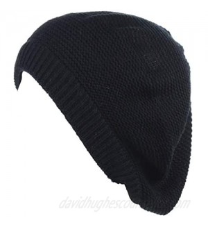 BYOS Chic French Style Lightweight Soft Slouchy Knit Beret Beanie Hat in Solid