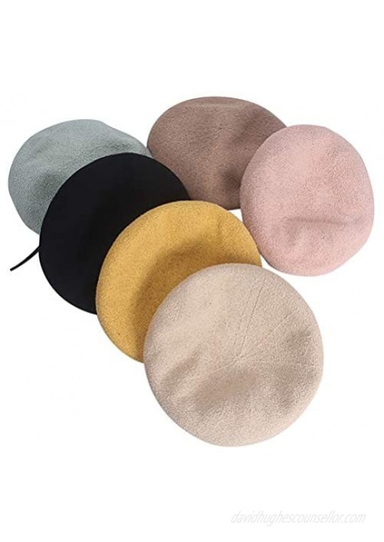 ChezAbbey Cotton Solid Color French Beret Summer Autumn Spring Beanie Cap Hat for Women Girls