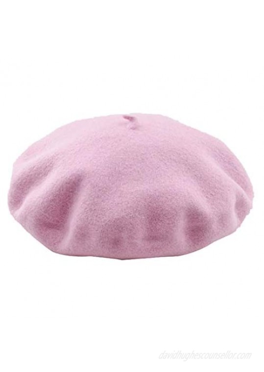 DECOU Solid Color Classic French Artist Beret Hat 100% Wool