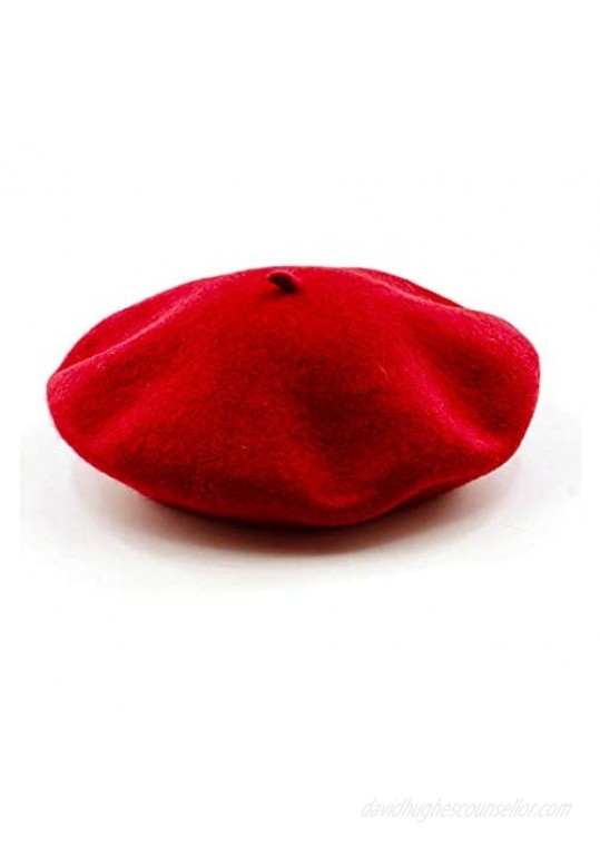 French Beret Lightweight Casual Classic Wool Beret Solid Color Womens Beret Cap Hat