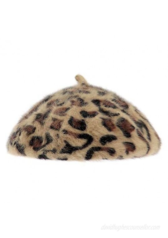 Glamorstar Women's Leopard Beret Vintage Hat