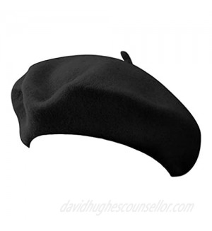 jAc Black Beret 100% Wool French Parisian Hat