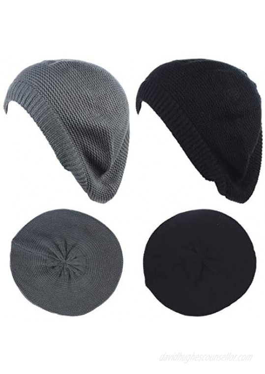 JTL Beret Beanie Hat for Women Fashion Light Weight Knit Solid Color