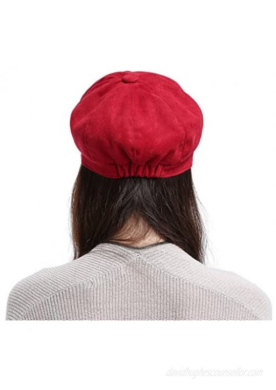 La Vogue Newsboy Cabbie Beret Cap for Women Beret Visor Bill Hat
