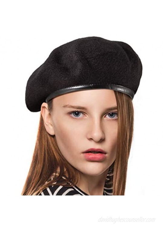LADYBRO British Military Berets for Men - Women Warm Knit Beret Hat Spring Hat Soft