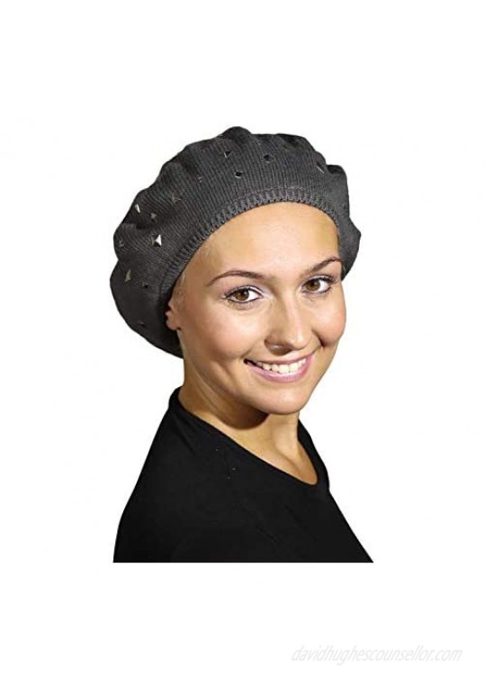Landana Headscarves Beret with Silver Studs