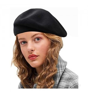 Sydbecs Cashmere Beret Hats for Women Girls  Reversible French Berets Hat Solid Color Style
