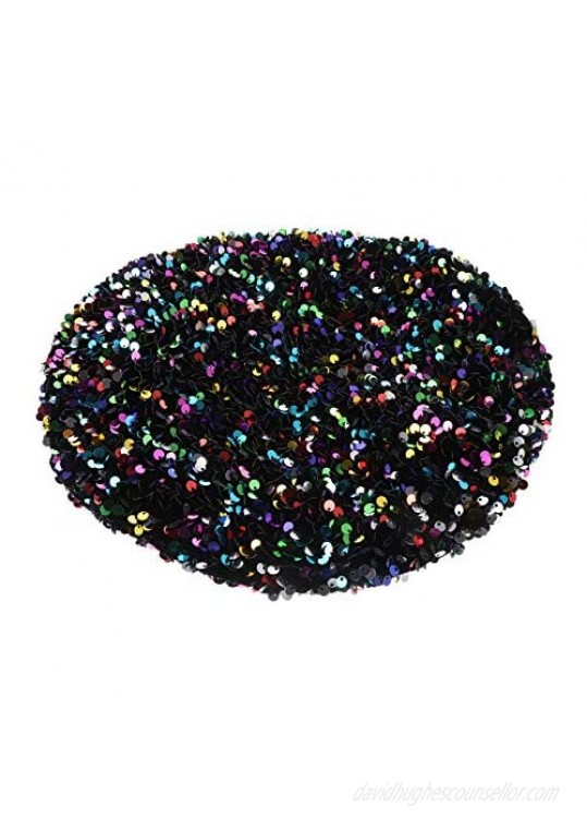 TENDYCOCO Berets for Women Shining Sequin Beret Hat Beret Cap for Performance Dancing Party Fancy Dress
