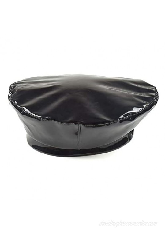UTALY Patent Leather French-Beret Hat PU Dancing Cap Captain Women