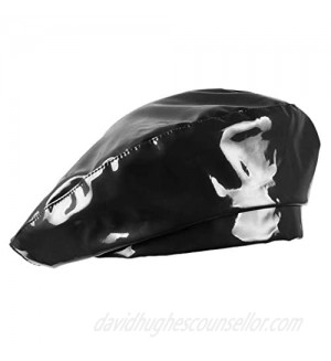 UTALY Patent Leather French-Beret Hat PU Dancing Cap Captain Women
