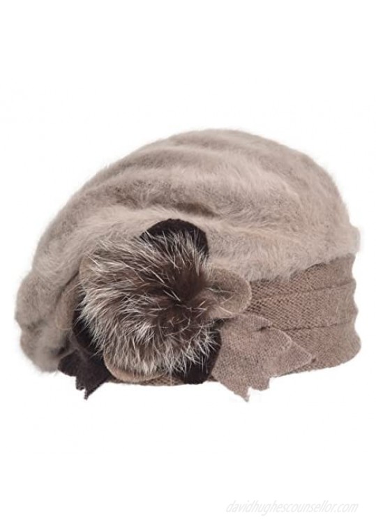 VECRY Women's 100% Wool Bucket Hat Felt Cloche Beret Dress Winter Beanie Hats