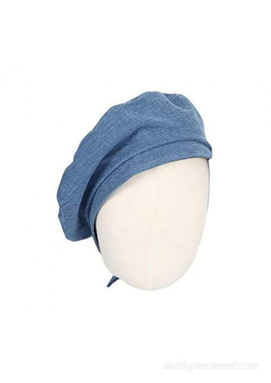 WITHMOONS Beret Hat Cool Denim Cotton British Style Strap Adjustable JDF1177