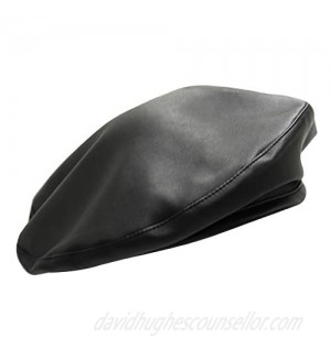 Womens Classic Pu Leather French Beret Hat