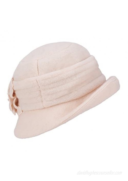 Womens Gatsby 1920s Winter Wool Cap Beret Beanie Cloche Bucket Hat A299