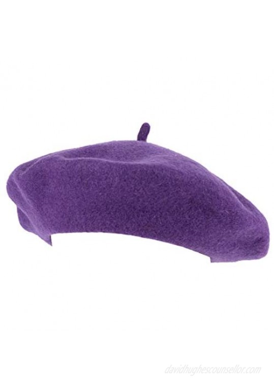 ZAKIRA Wool French Beret for Men and Women in Plain Colours