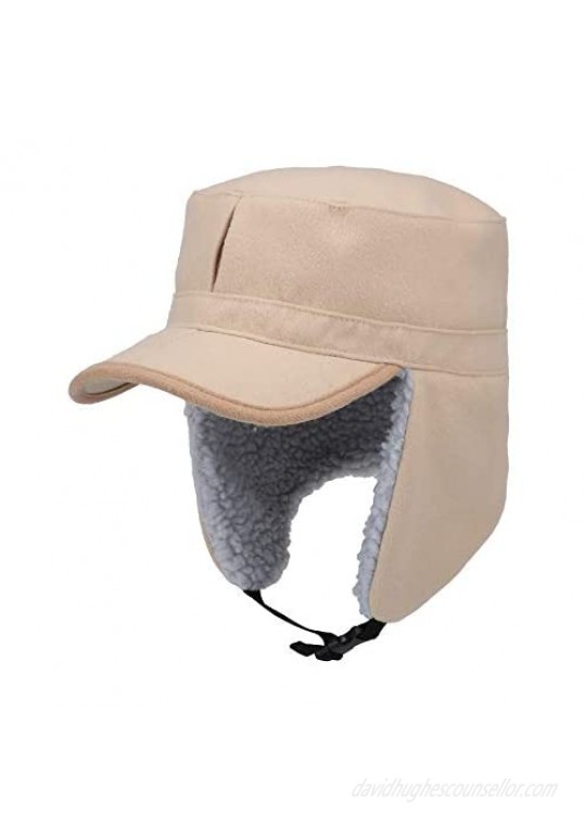AISIYEDO Winter Windproof Ear Flap Hats Denim Baseball Cap Ushanka Trapper Hat Men&Women Fashion Army Cap